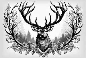 Deer antlers tattoo idea