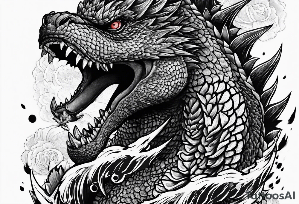 Godzilla irezumi tattoo idea