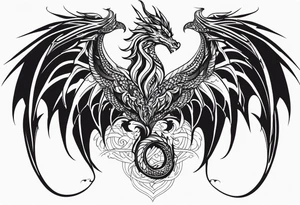 Dragon wings spread Phoenix

3 small dragons perched tattoo idea