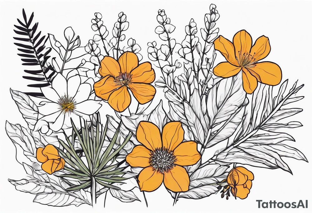 Pilbara region native plants and flowers, Kimberley region native plants and flowers tattoo idea