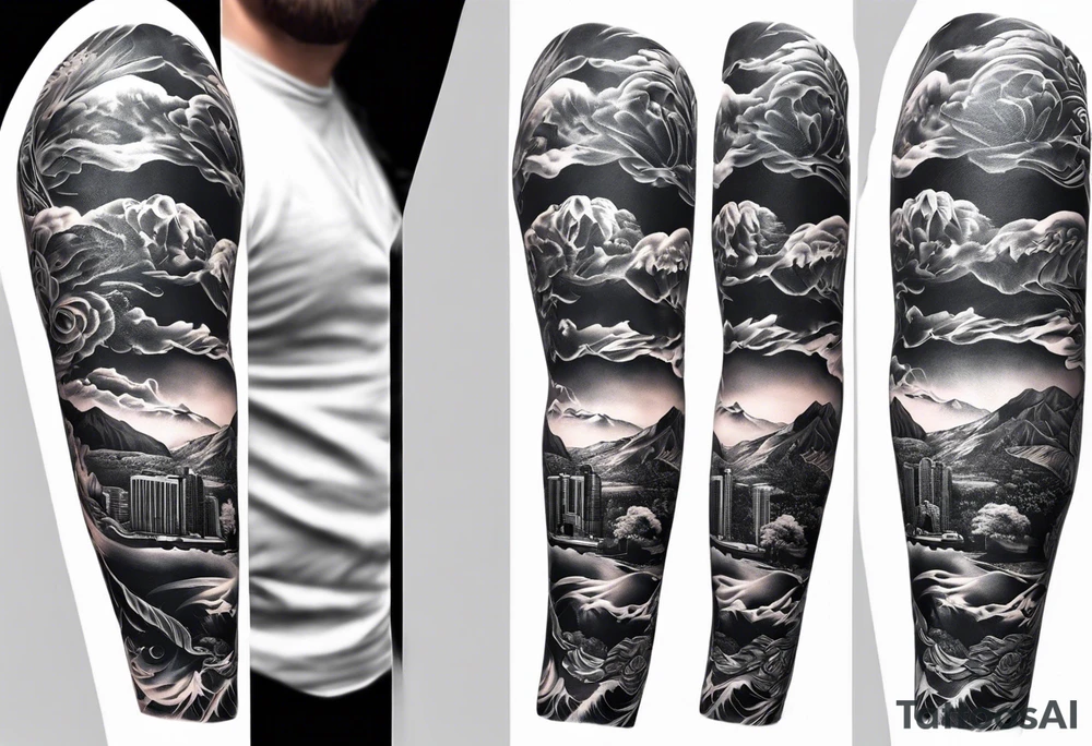 Las Vegas arm sleeve tattoo idea
