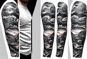 Las Vegas arm sleeve tattoo idea