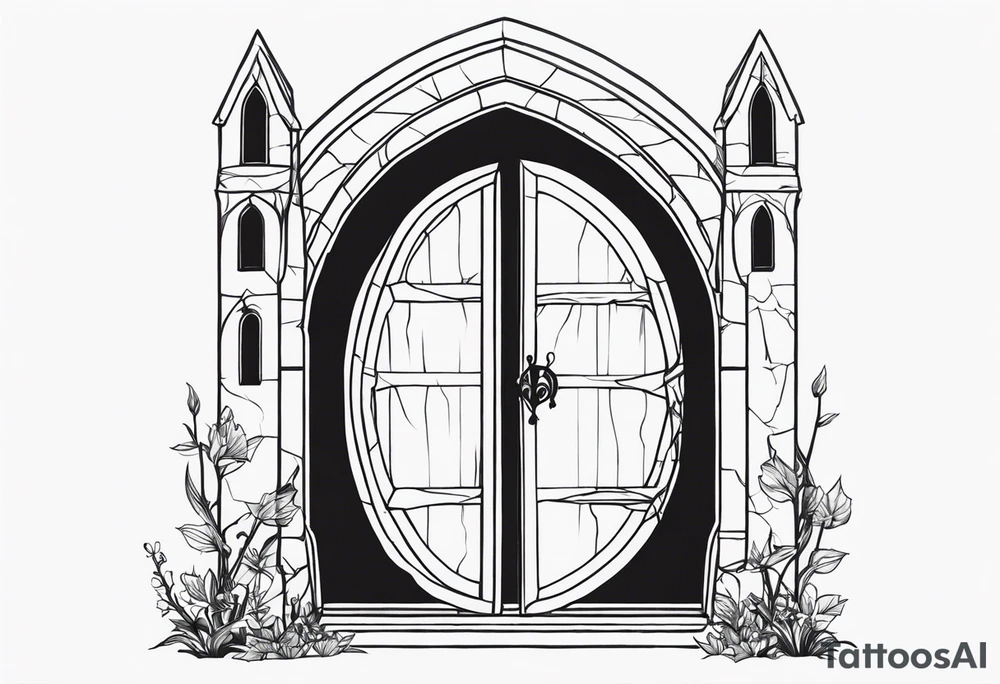 Lord of the rings with Harry Potter incorporated. Small dainty and minimal. Something like the hobbit door tattoo idea
