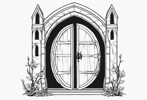 Lord of the rings with Harry Potter incorporated. Small dainty and minimal. Something like the hobbit door tattoo idea