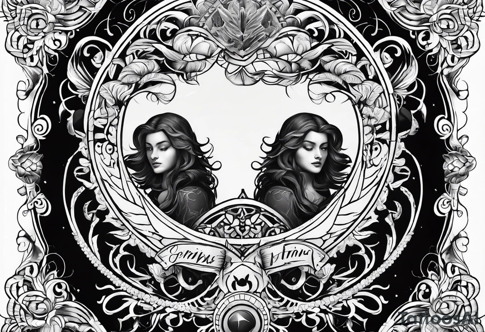 Gemini logo with stitches simple tattoo idea