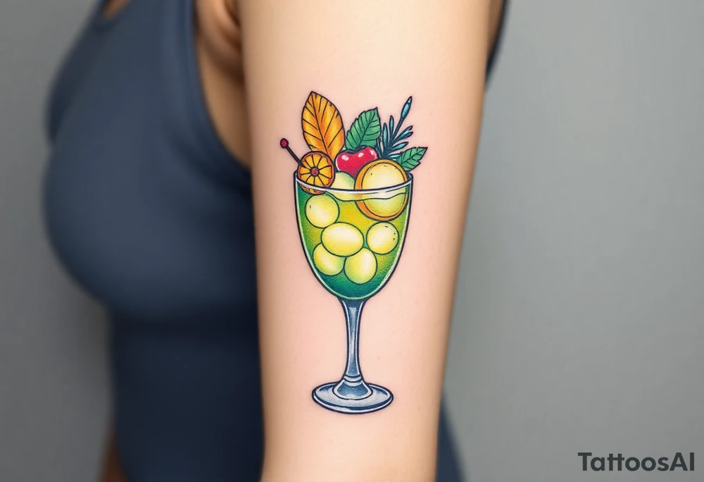 Maitai cocktail with islander garnishes tattoo idea