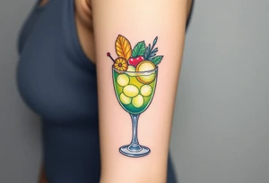 Maitai cocktail with islander garnishes tattoo idea