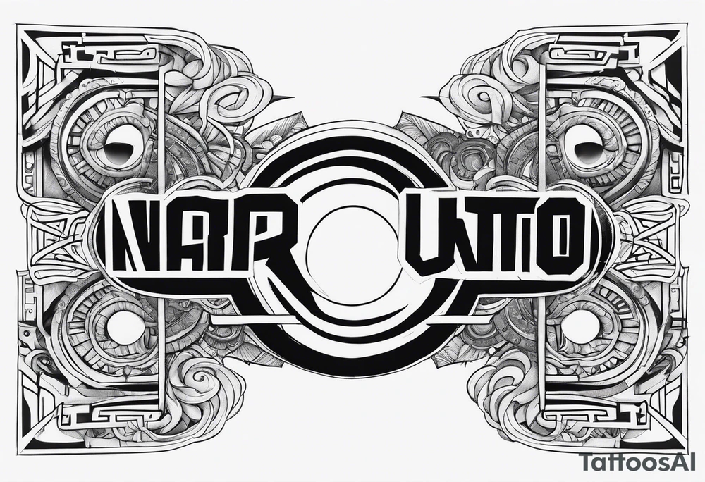 A naruto headband with the letters AR in the middle tattoo idea