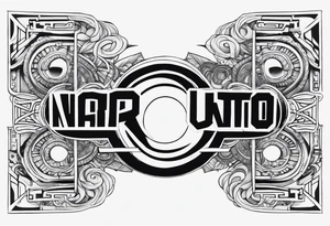 A naruto headband with the letters AR in the middle tattoo idea