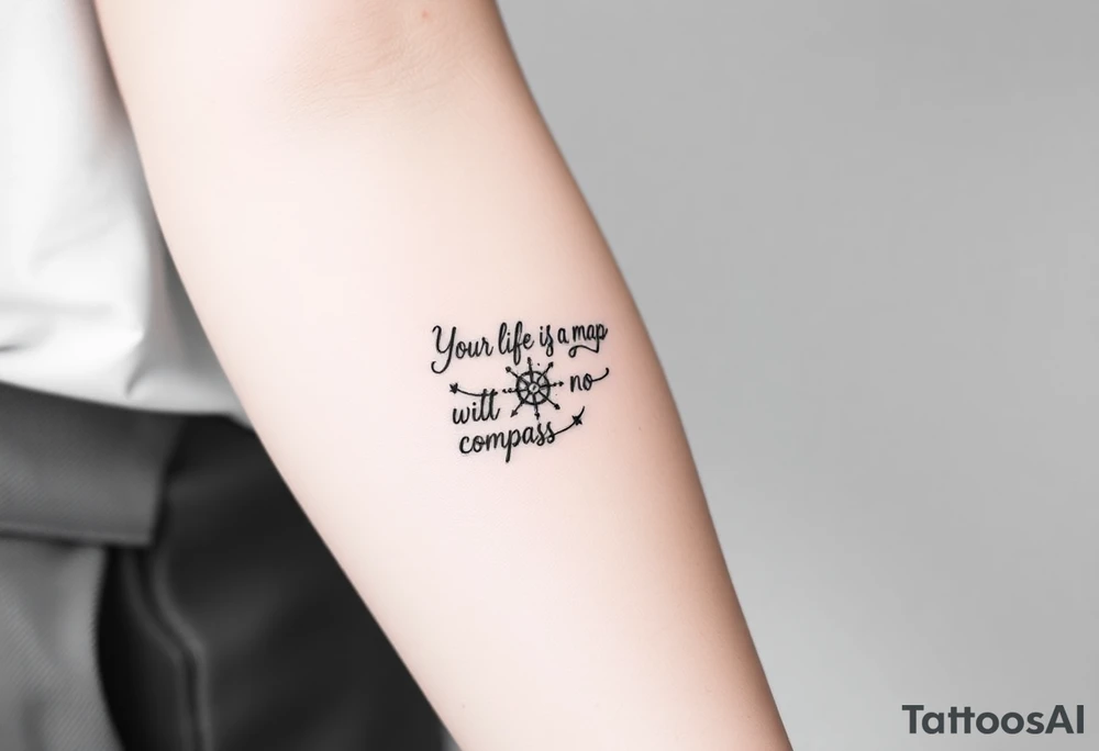 Your life is a map with no compass tattoo idea