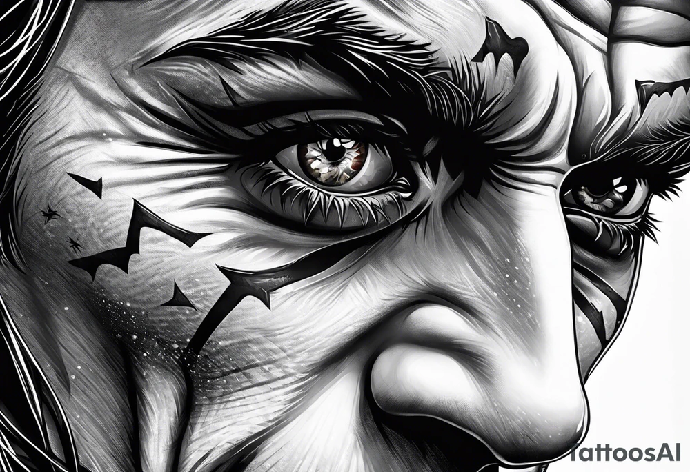 Joker maoiri eye tattoo idea