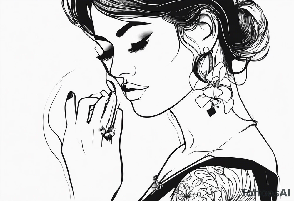 Girl in a man's hand tattoo idea