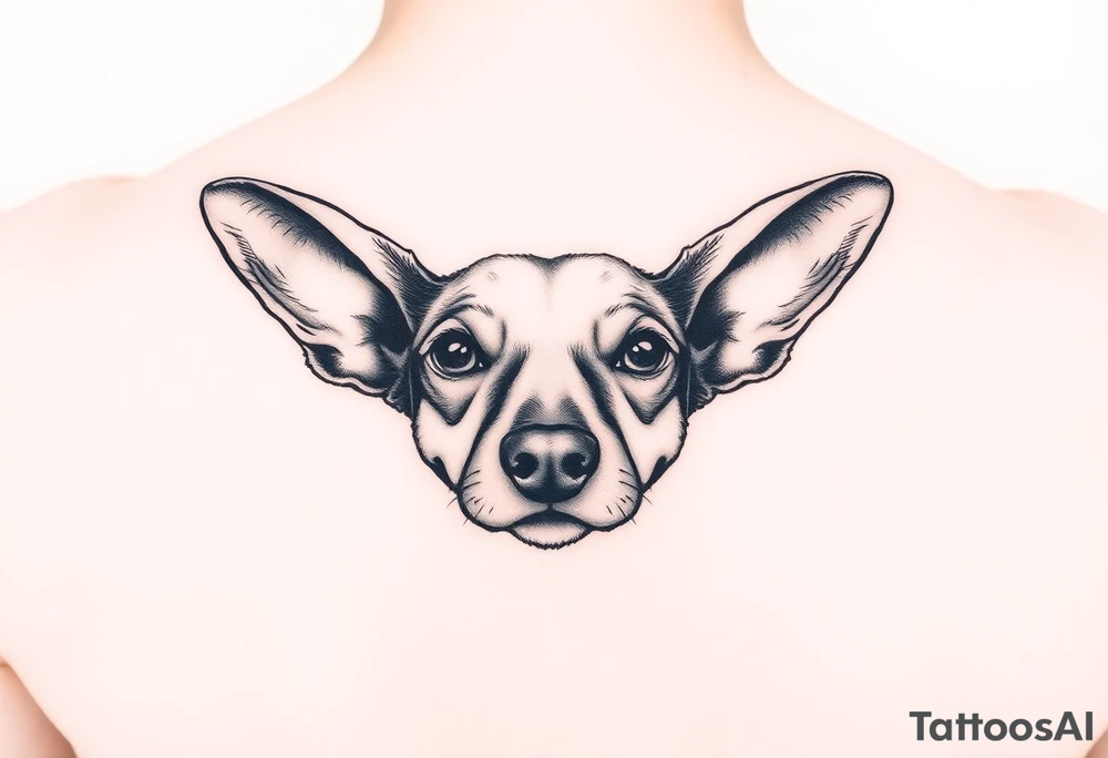 Dachshund ears outline tattoo idea