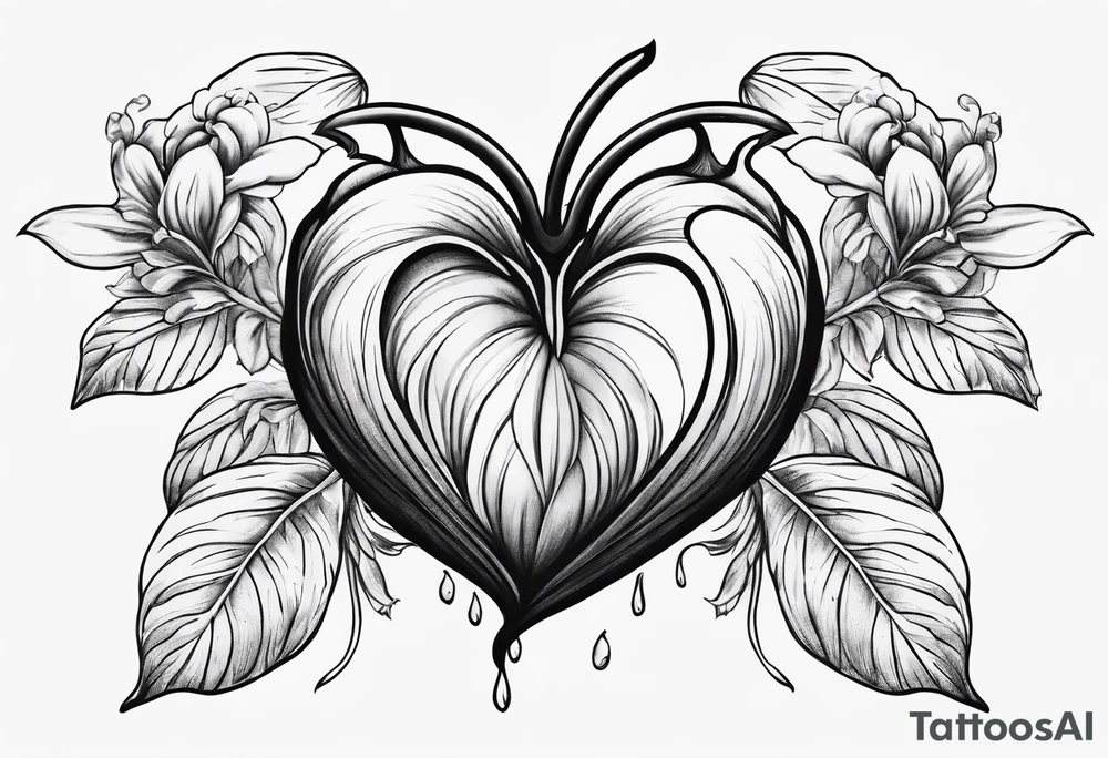 asian bleeding heart flower tattoo idea