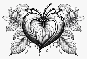 asian bleeding heart flower tattoo idea
