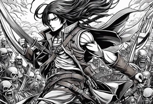 attack on titan animetry style tattoo idea