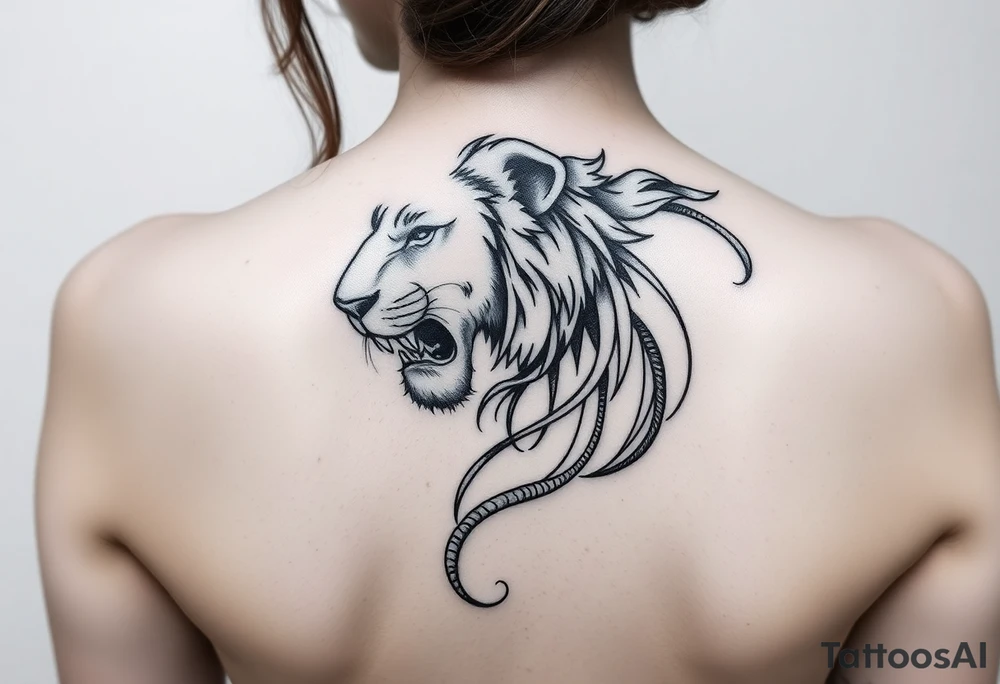 Lion scratches tattoo idea