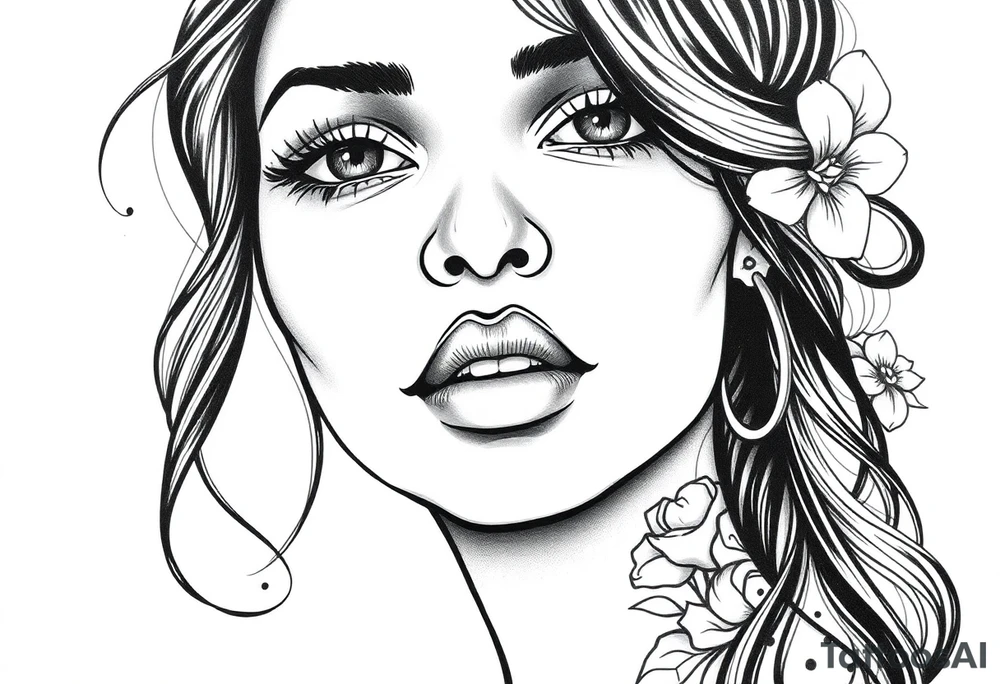 black woman being a overcoming hard times and loving herself again tattoo idea