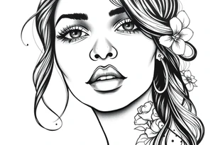 black woman being a overcoming hard times and loving herself again tattoo idea