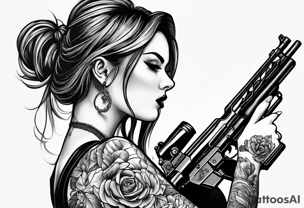 girl with a shotgun tattoo idea