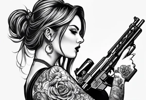 girl with a shotgun tattoo idea