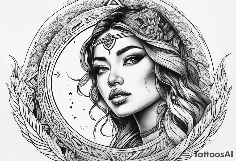 sacred moon tattoo idea