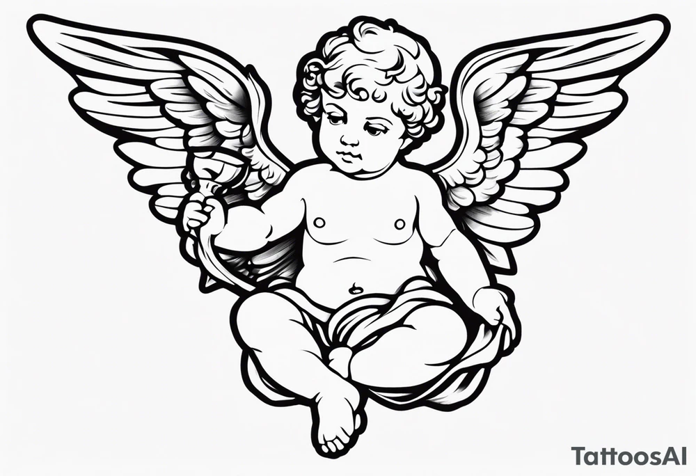 putto, no background tattoo idea