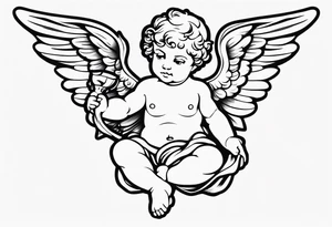 putto, no background tattoo idea