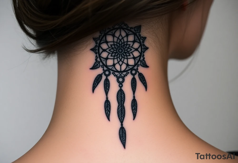 Nia letters with a dreamcatcher tattoo idea