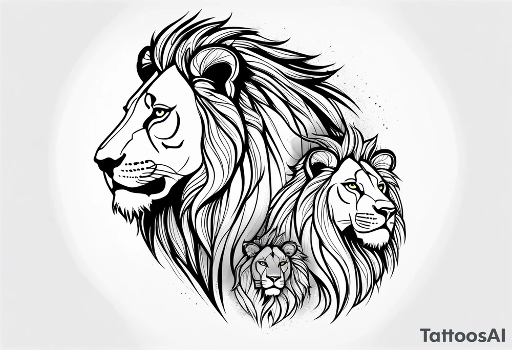 Lion. Mom and cub tattoo idea