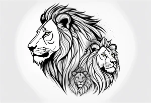 Lion. Mom and cub tattoo idea