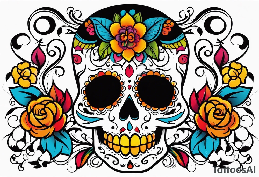 Day of the dead skull tattoo idea
