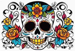 Day of the dead skull tattoo idea