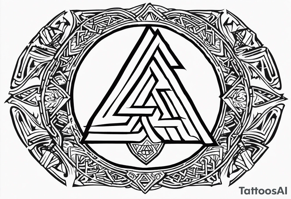 Valhalla  round shield axe
Valknut tattoo idea