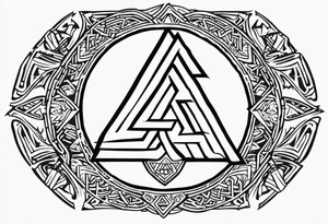 Valhalla  round shield axe
Valknut tattoo idea