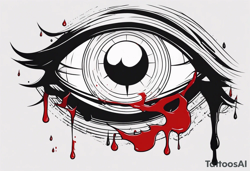 Bloody tears flow from Alucard's eye in Hellsing tattoo tattoo idea