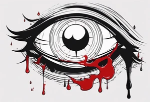 Bloody tears flow from Alucard's eye in Hellsing tattoo tattoo idea