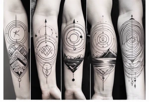 thin tattoo that circles around the arm and forearm tattoo idea