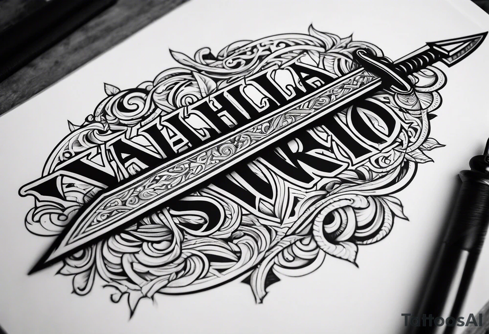 Valhalla sword tattoo idea