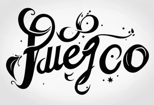 The word “fuego” in cursive with flames around it. tattoo idea