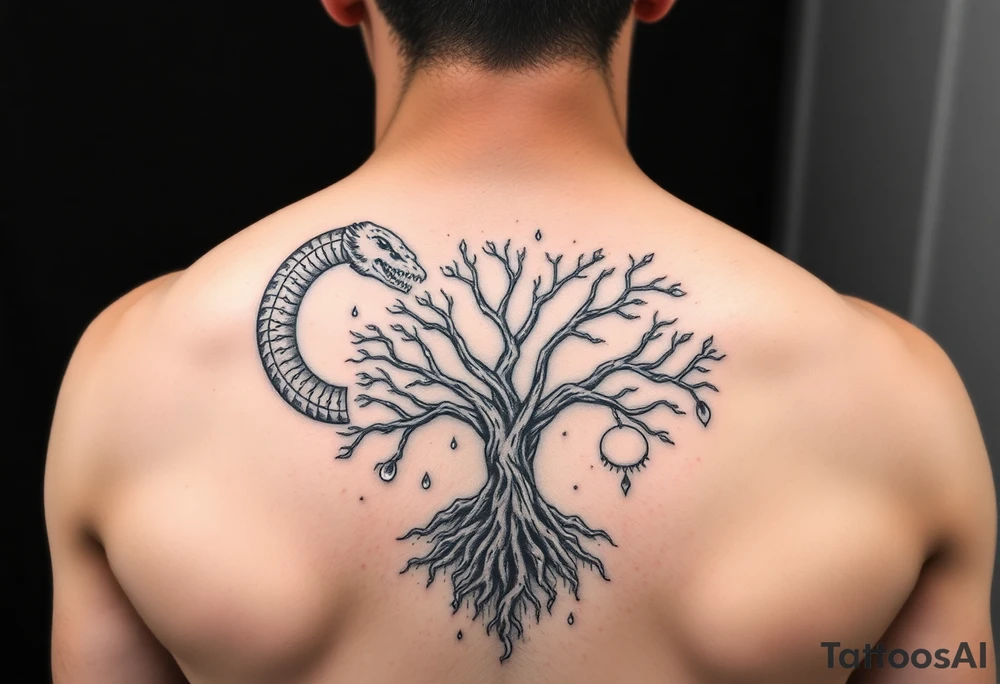 oroboros and tree of life tattoo idea