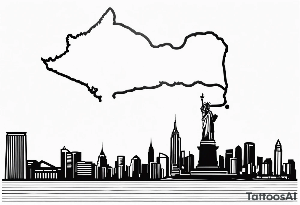 new york state outline and florida outline tattoo idea