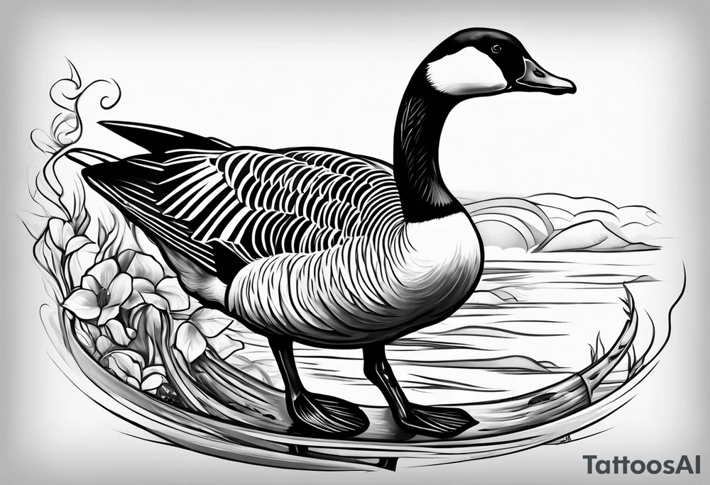 fighting canadian goose tattoo idea