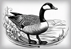 fighting canadian goose tattoo idea