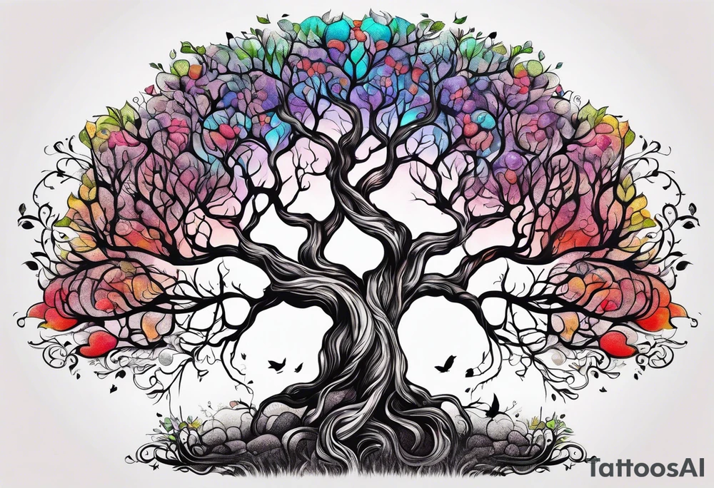 Family tree with mom and dad family tree tattoo idea