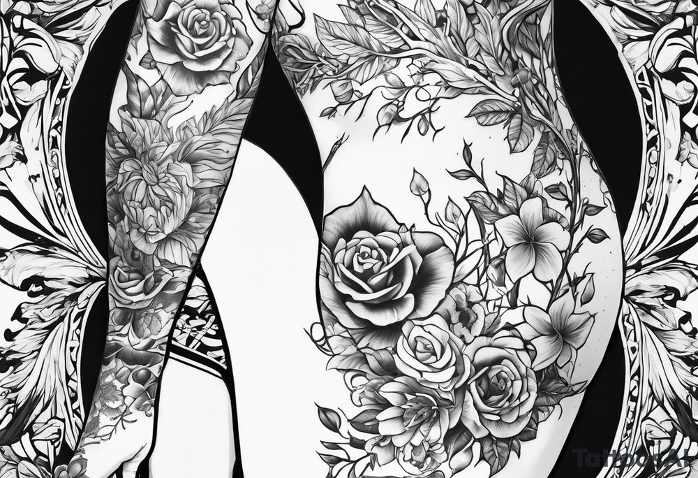 Girl taking shirt off but her stomach is a skeleton tattoo idea