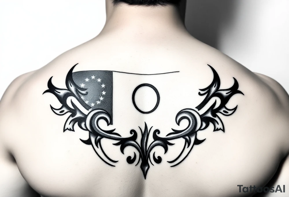 Palau flag and tribal tattoo idea