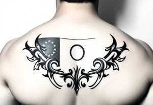 Palau flag and tribal tattoo idea