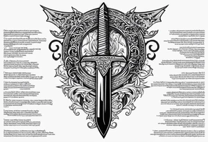 Valhalla  dragon sword stairwell tattoo idea