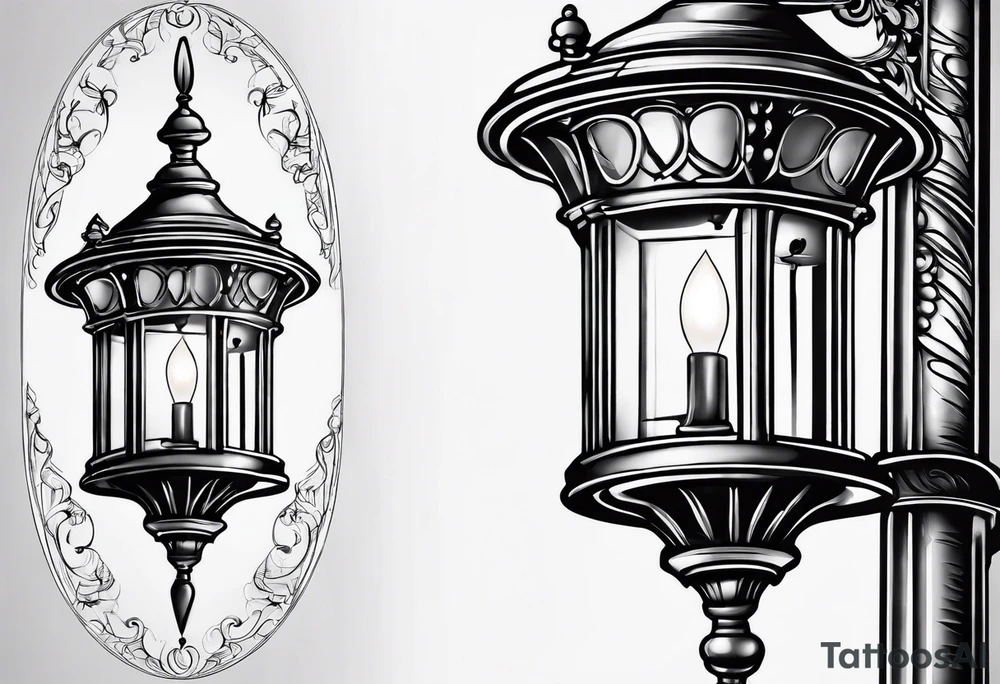 Street lamp whole thing no background tattoo idea